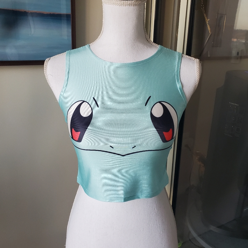 Pokemon Squirtle Cropped Top Blue, NWOT - Picture 2 of 4